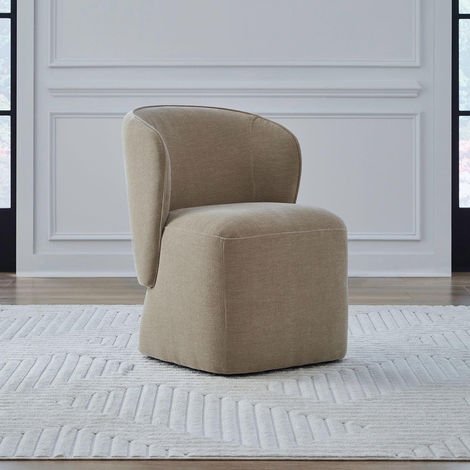 Accent Dining Accent Dining Chair with Casters - Wicker
