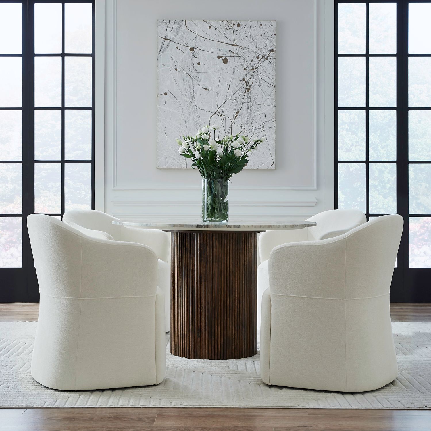 Accent Dining Accent Dining Chair with Casters - Ivory