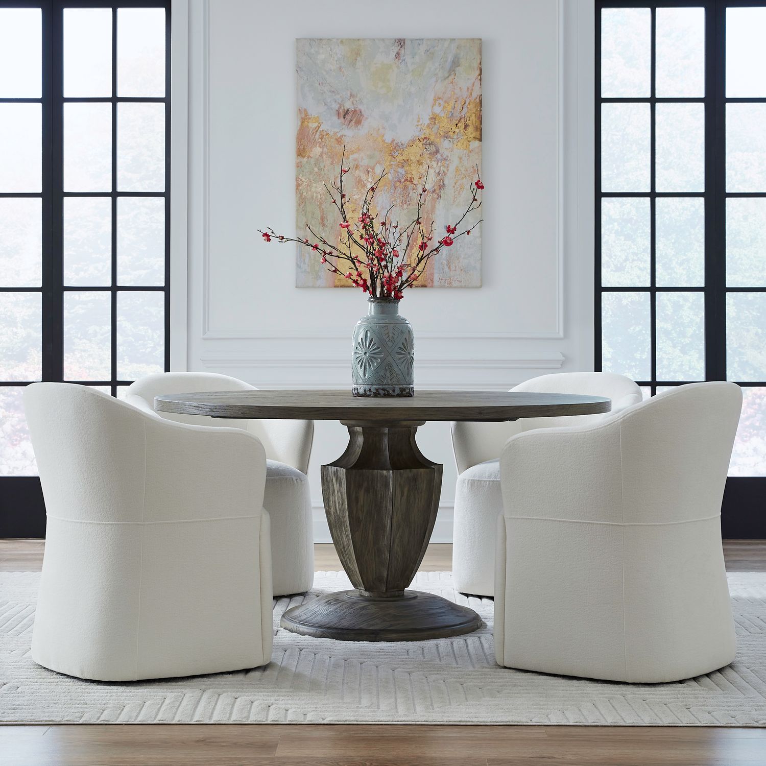 Accent Dining Accent Dining Chair with Casters - Ivory