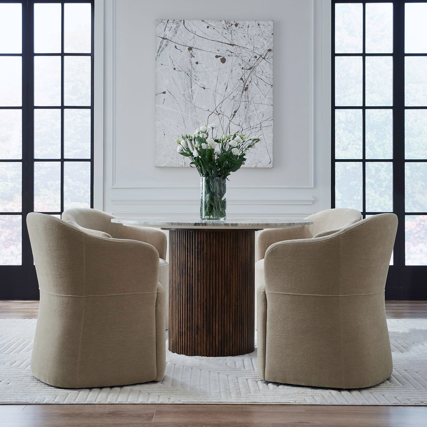 Accent Dining Accent Dining Chair with Casters - Wicker