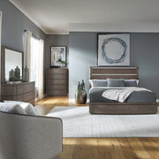 Cascade Falls King Panel Bed, Dresser & Mirror, Chest