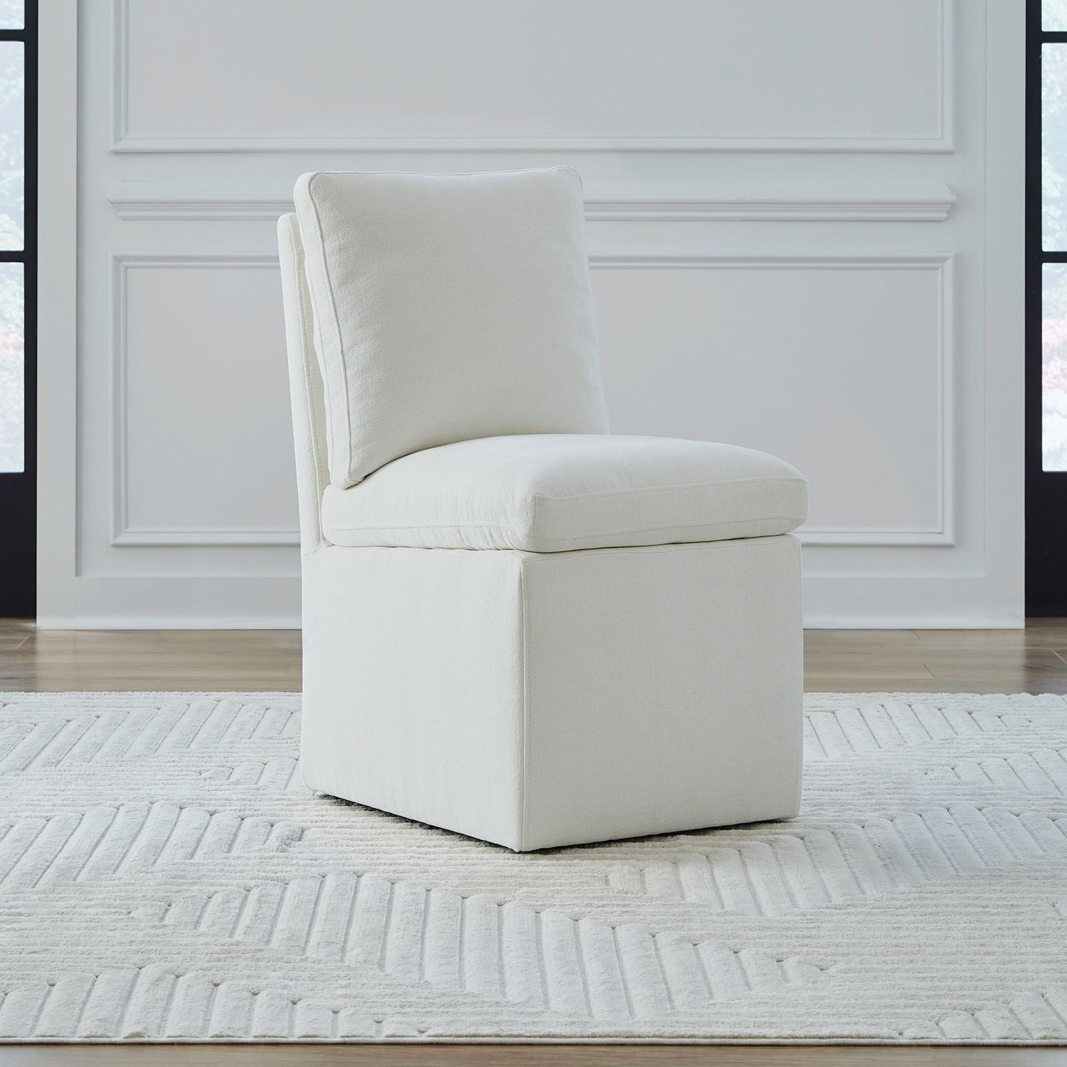 Accent Dining Accent Dining Chair with Casters - Ivory