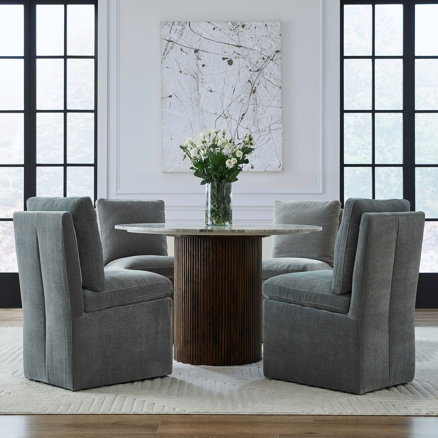 Accent Dining Accent Dining Chair with Casters - Sapphire