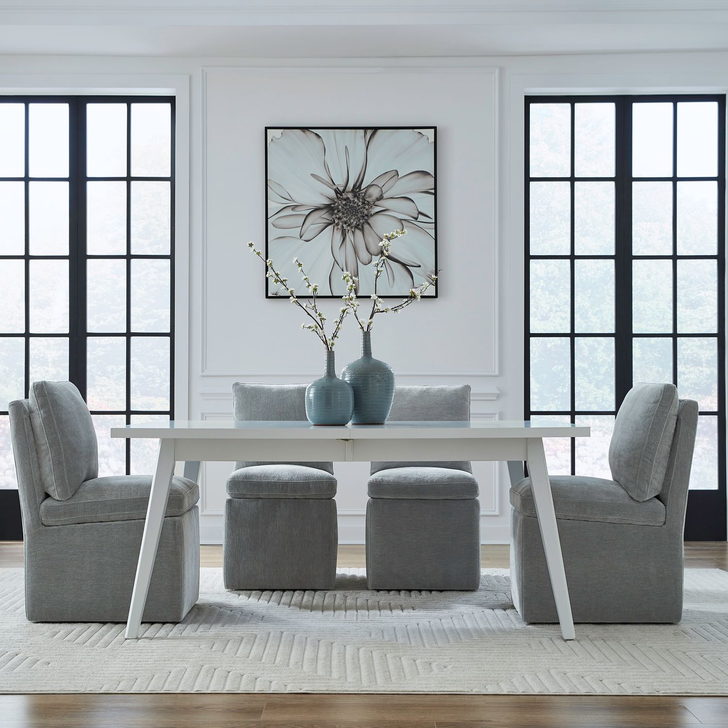 Accent Dining Accent Dining Chair with Casters - Sapphire