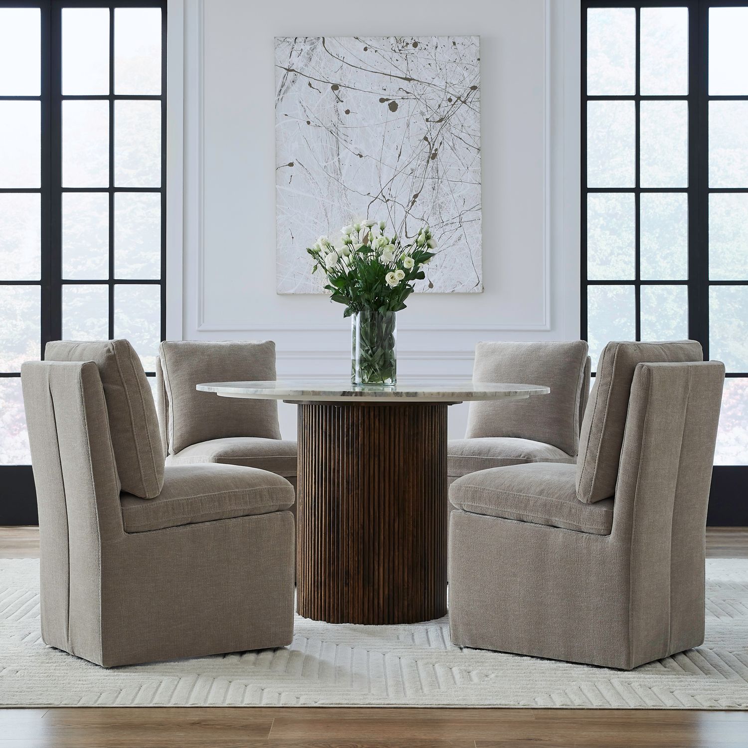 Accent Dining Accent Dining Chair with Casters - Truffle