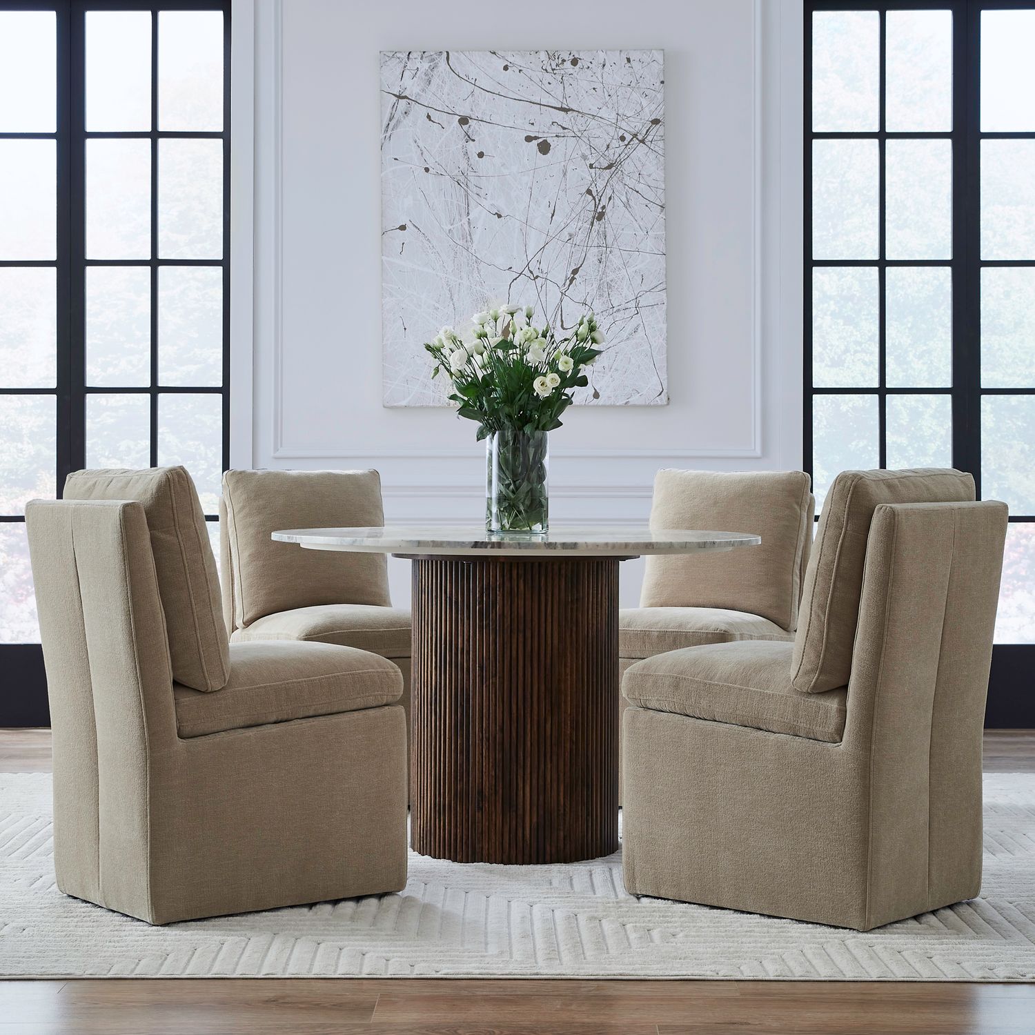 Accent Dining Accent Dining Chair with Casters - Wicker