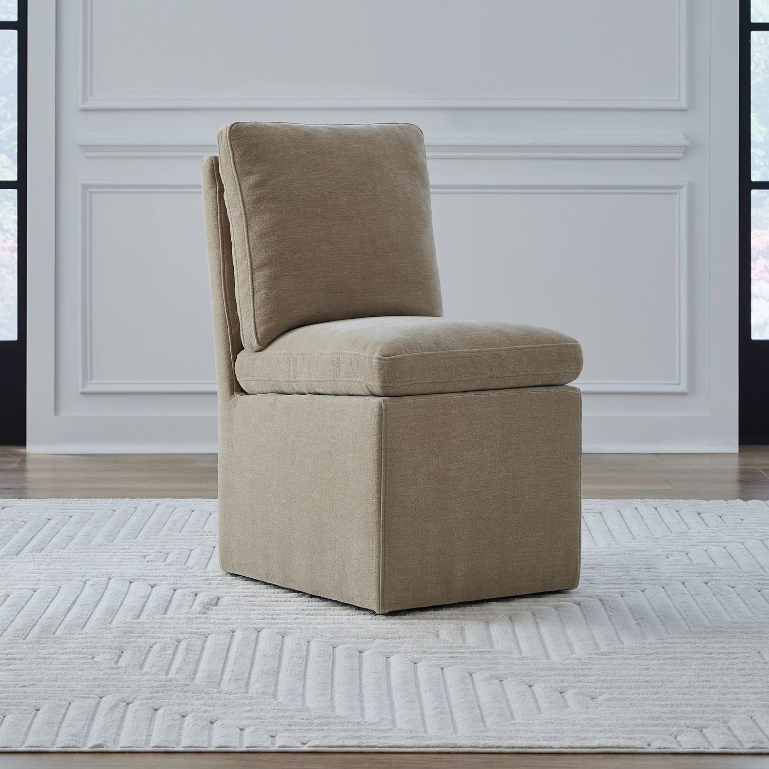 Accent Dining Accent Dining Chair with Casters - Wicker