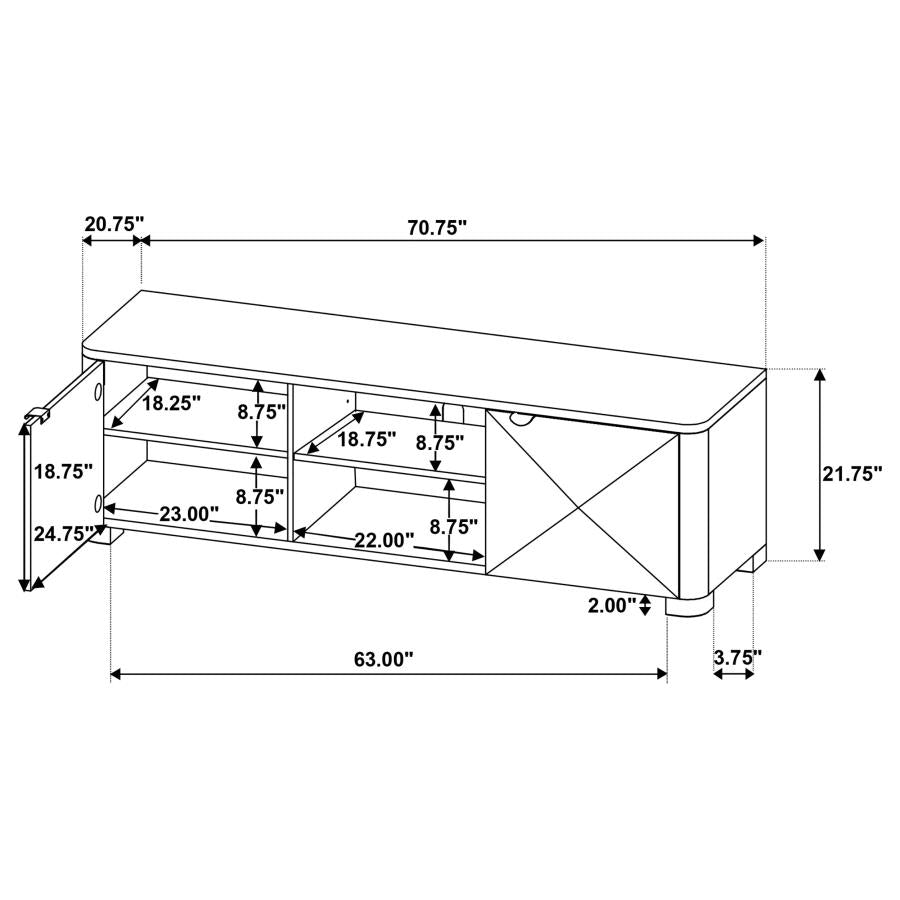 Marcelo 71-inch TV Stand Media Console Light Elm
