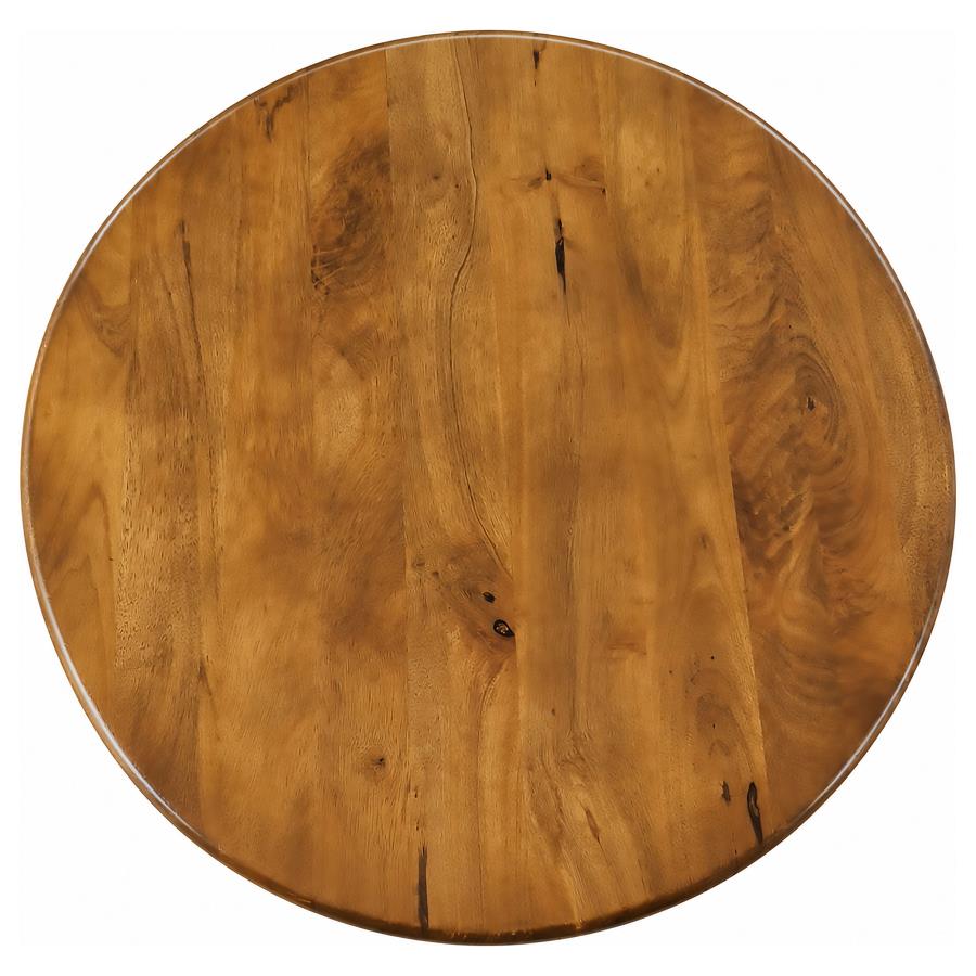Dale Sculptural Round Solid Mango Wood End Table Honey Mango