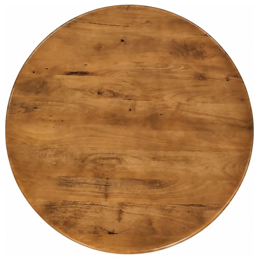 Dale 3-Piece Round Mango Wood Coffee and End Table Set Honey Mango