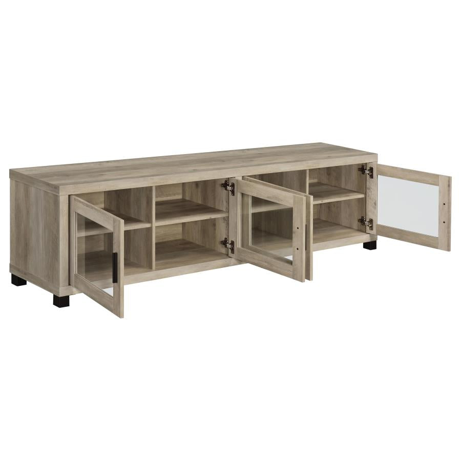 Sachin 3-piece 79-inch TV Entertainment Center Distressed Pine