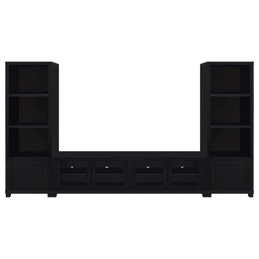 Sachin 3-piece Entertainment Center 79-inch TV Stand Black