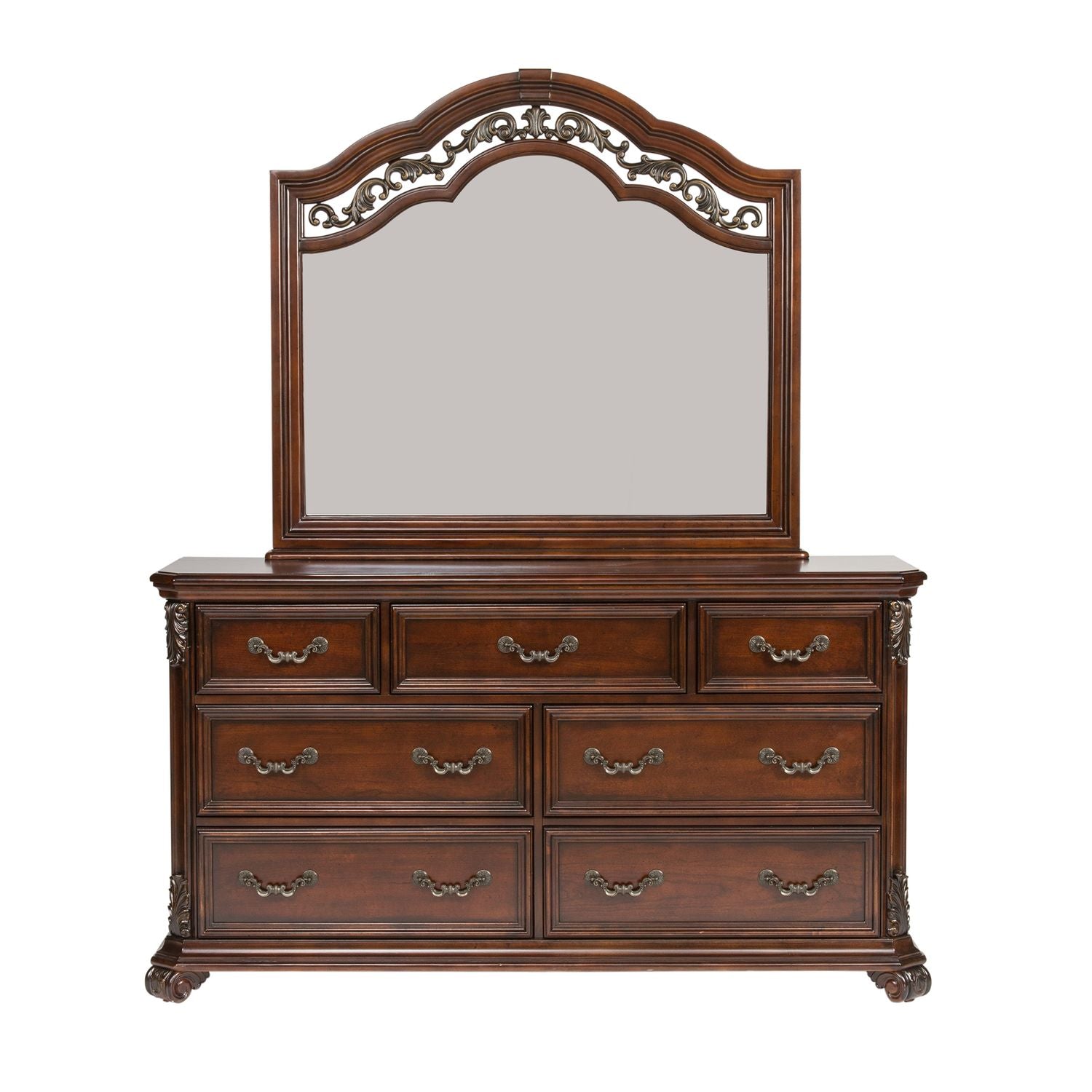 Messina Estates Queen Poster Bed, Dresser & Mirror, Nightstand