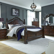 Messina Estates Queen Poster Bed, Dresser & Mirror, Nightstand