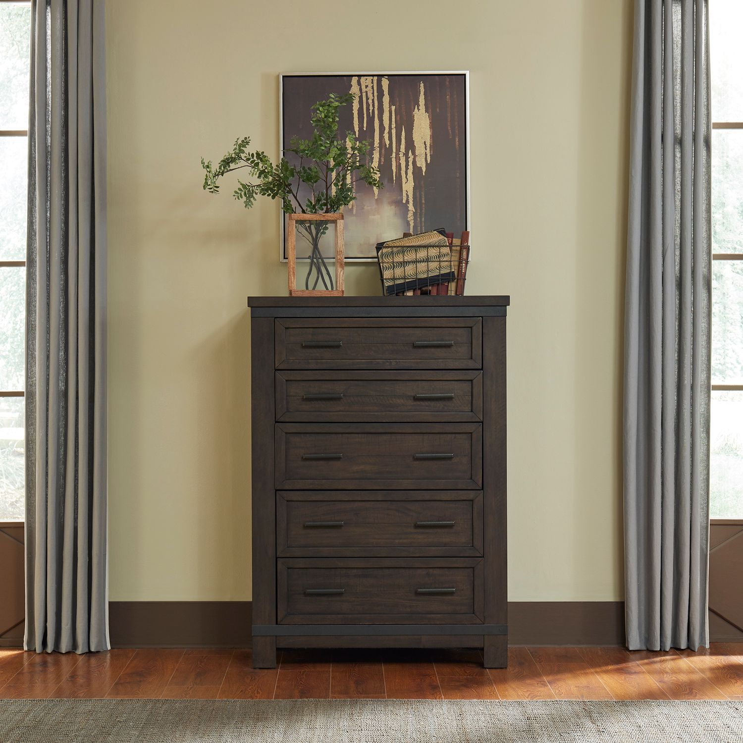 Thornwood Hills King Bookcase Bed, Dresser & Mirror, Chest