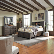 Thornwood Hills King Bookcase Bed, Dresser & Mirror, Chest