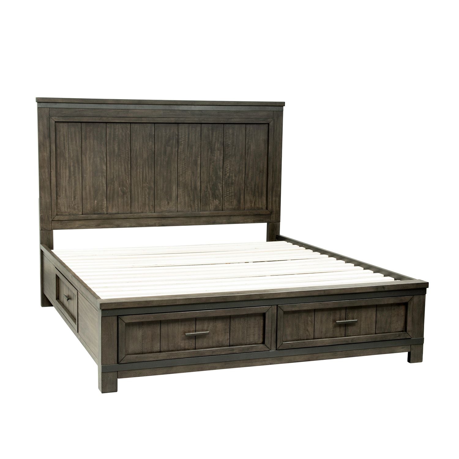 Thornwood Hills Queen Two Sided Storage Bed, Dresser & Mirror, Nightstand