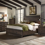 Thornwood Hills Queen Storage Bed, Dresser & Mirror, Chest, Nightstand