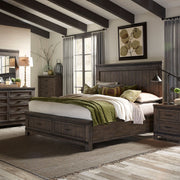 Thornwood Hills Queen Storage Bed, Dresser & Mirror, Nightstand