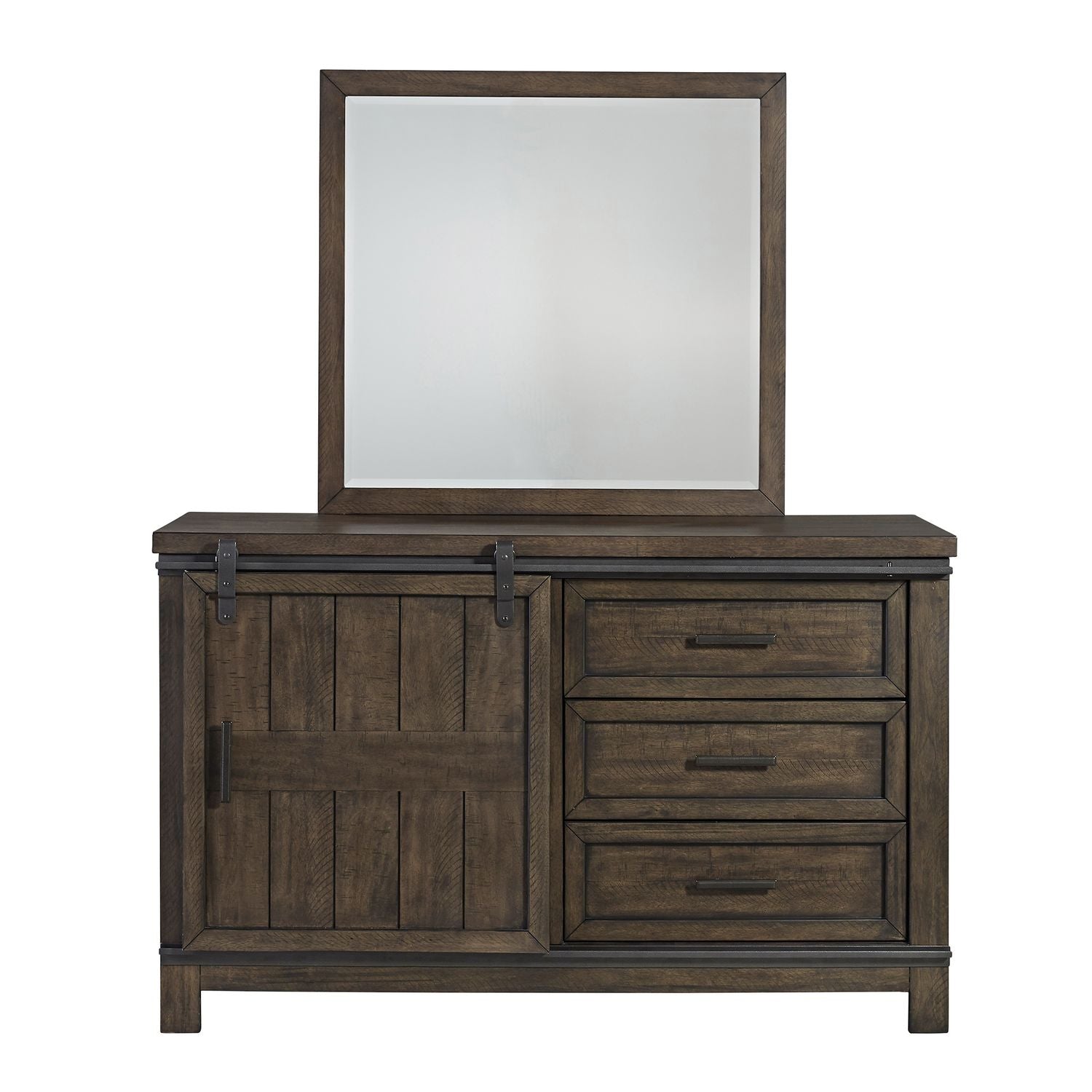 Thornwood Hills Full Bookcase Bed, Dresser & Mirror