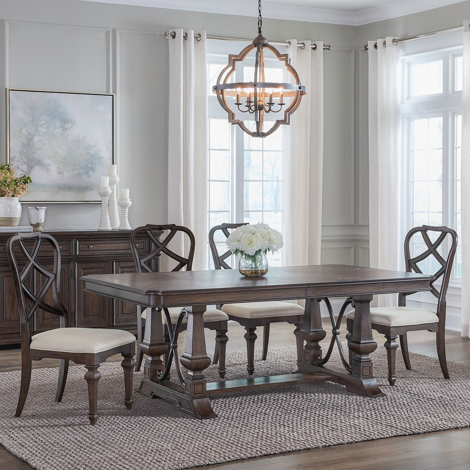 Providence Park 5 Piece Trestle Table Set