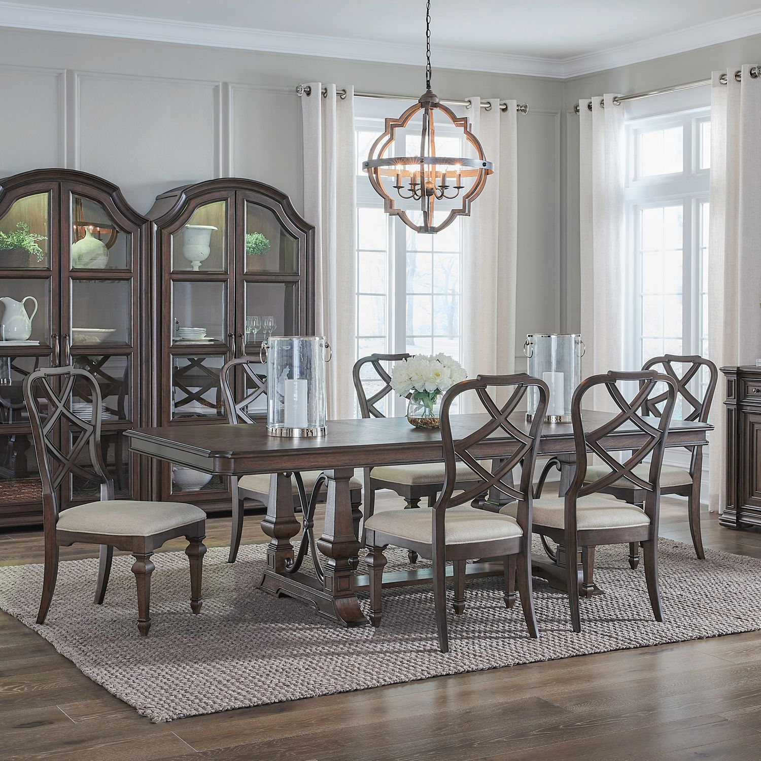 Providence Park 7 Piece Trestle Table Set
