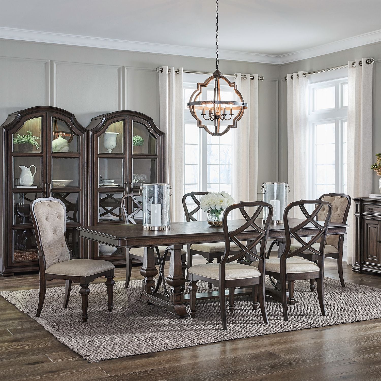 Providence Park Alt 7 Piece Trestle Table Set