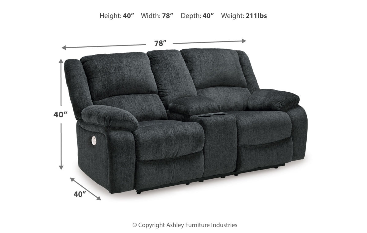 Draycoll Power Reclining Loveseat with Console