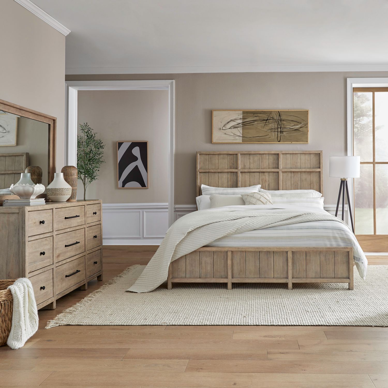 Proximity Place King California Panel Bed, Dresser & Mirror