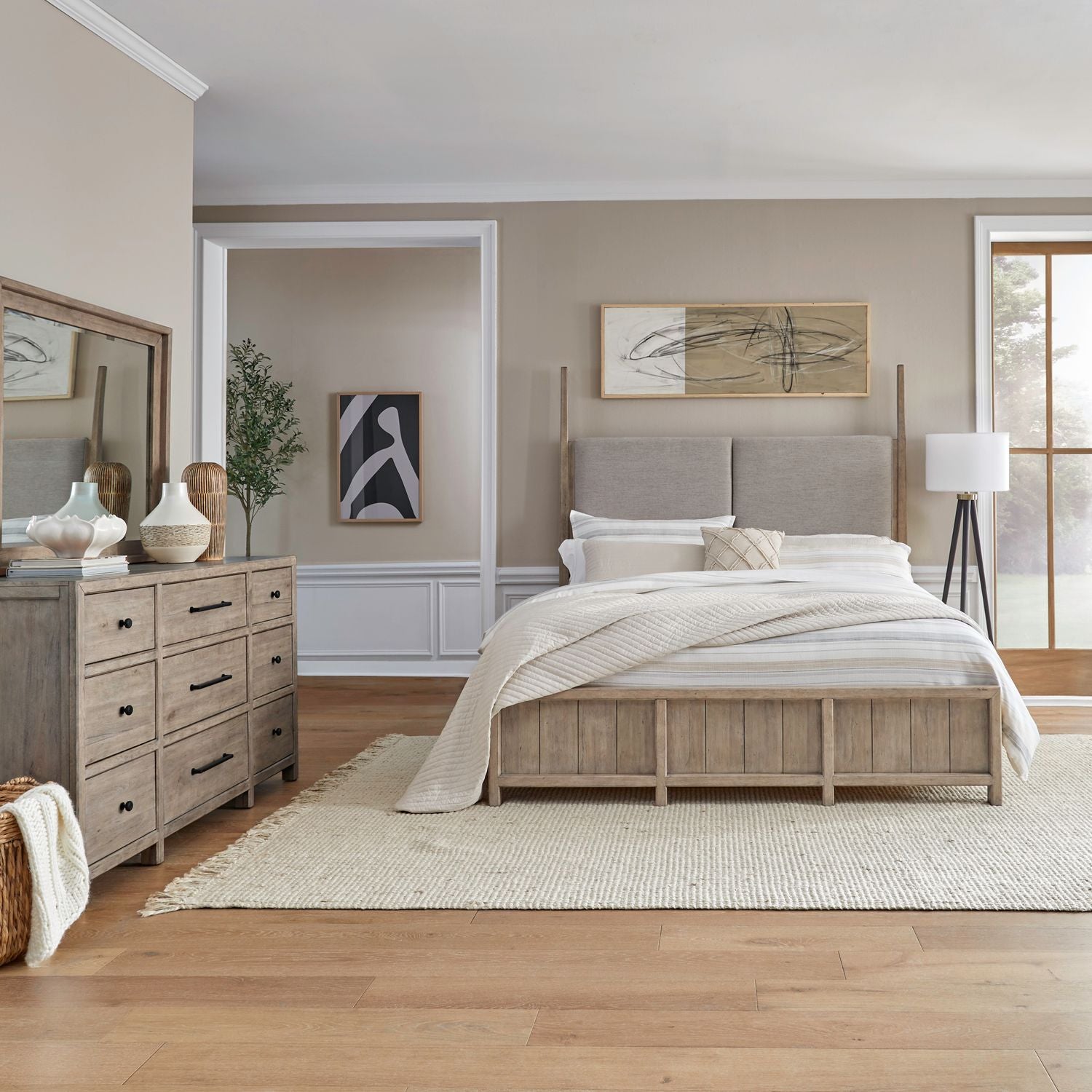 Proximity Place King California Poster Bed, Dresser & Mirror