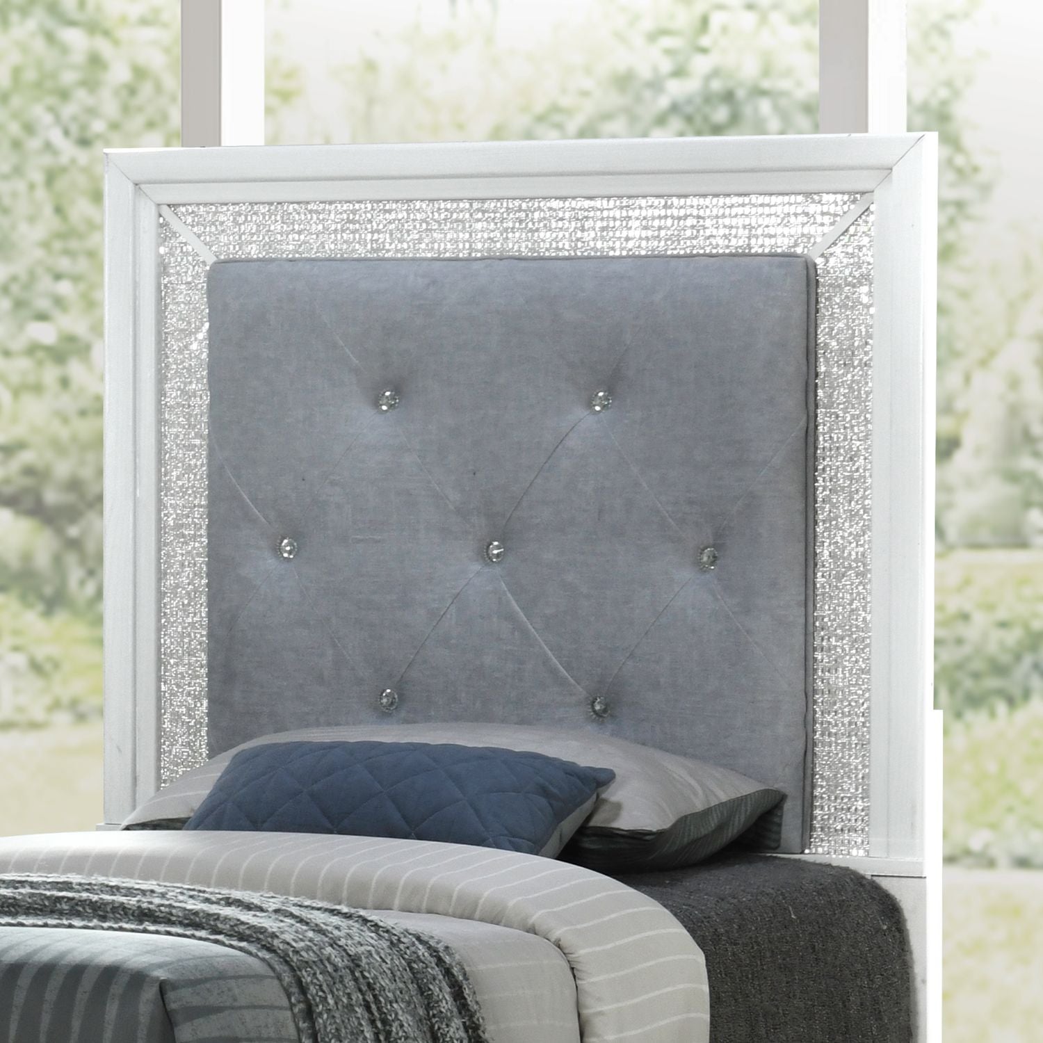 Reflections Twin Upholstery Panel Headboard with Lights