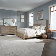 Brentwood King Upholstery Bed, Dresser & Mirror
