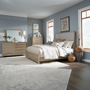 Brentwood Queen Upholstery Bed, Dresser & Mirror, Chest