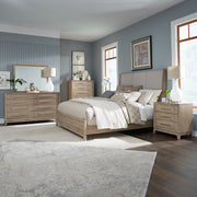 Brentwood Queen Upholstery Bed, Dresser & Mirror, Chest, Nightstand