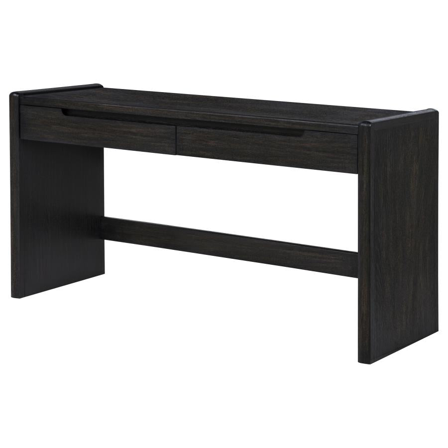 Leandro 2-drawer Home Office Writing Desk Burnished Black