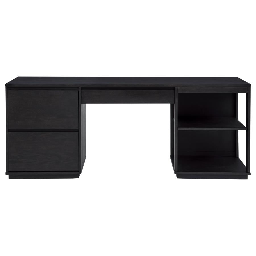 Harkes 75-inch 3-drawer Computer Desk with Adjustable Shelf Coffee Bean