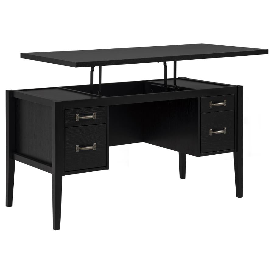 Graham 54-inch 4-drawer Double Pedestal Lift Top Computer Desk Black