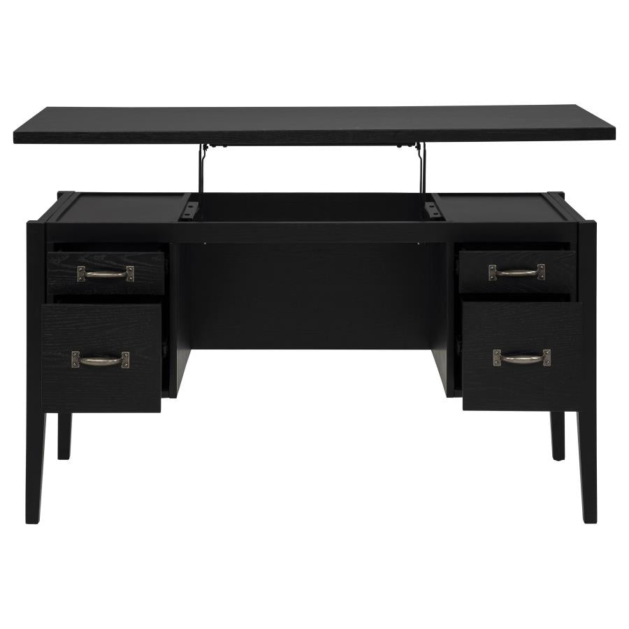 Graham 54-inch 4-drawer Double Pedestal Lift Top Computer Desk Black