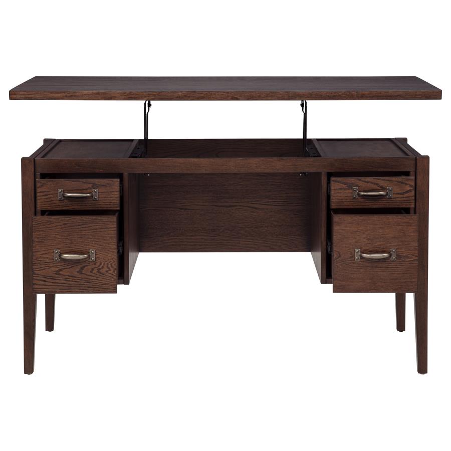 Graham 54-inch 4-drawer Double Pedestal Lift Top Computer Desk Chocolate