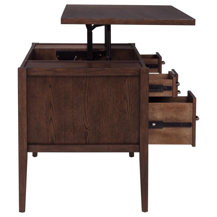 Graham 54-inch 4-drawer Double Pedestal Lift Top Computer Desk Chocolate