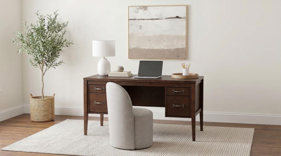 Graham 54-inch 4-drawer Double Pedestal Lift Top Computer Desk Chocolate