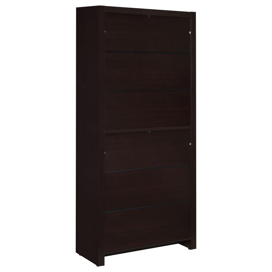 Skylar 71-inch 4-shelf Bookcase with Drawer Cappuccino