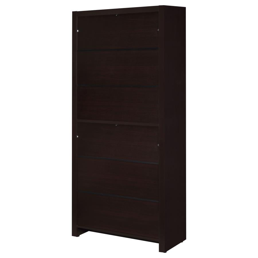 Skylar 71-inch 4-shelf Bookcase with Drawer Cappuccino