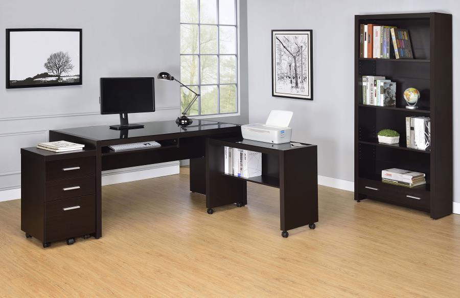 Skylar 71-inch 4-shelf Bookcase with Drawer Cappuccino