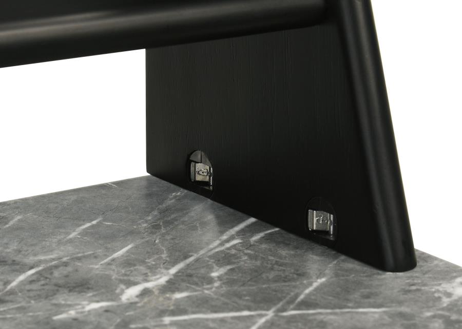 Besler 47-inch SmartTop Writing Desk with Shelf Grey Stone and Black