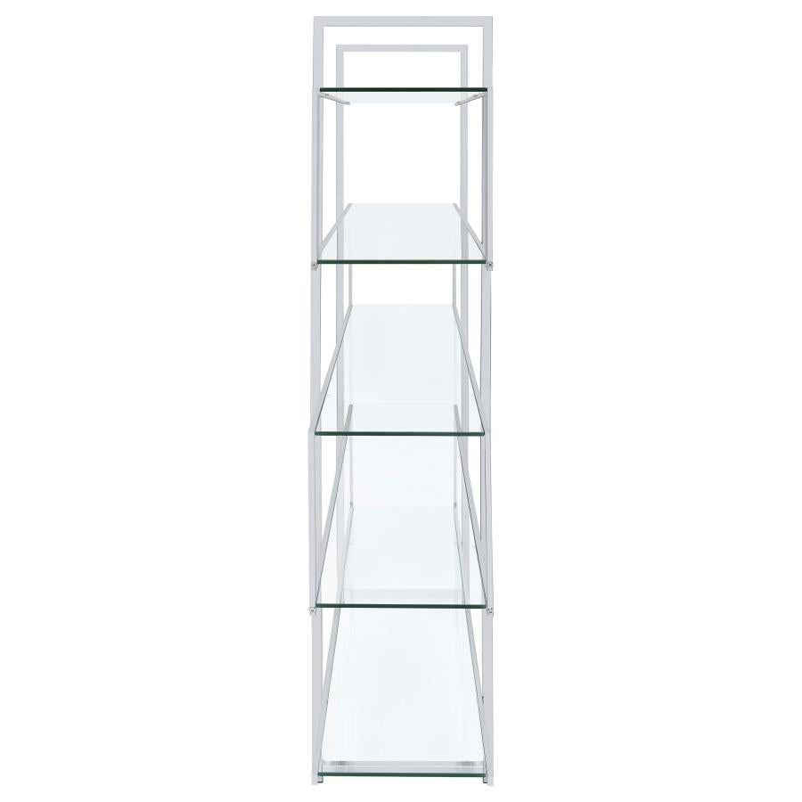 Elmer 63-inch 5-shelf Bookshelf Clear and Chrome
