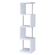 Baxter 67-inch 3-shelf Bookshelf White and Chrome