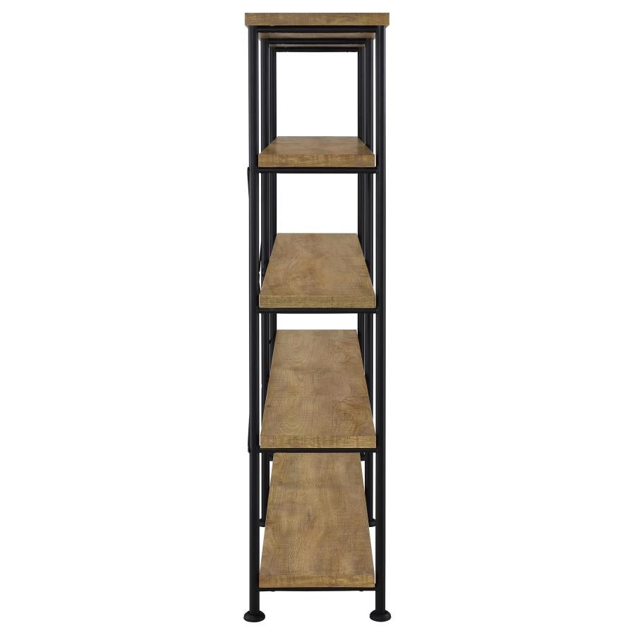 Analiese 63-inch 4-shelf Double Bookshelf Mango