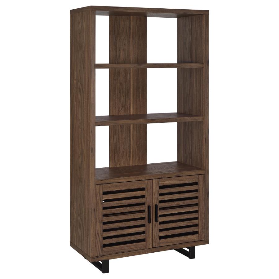 Maddox 71-inch 5-shelf Cabinet Bookcase Walnut
