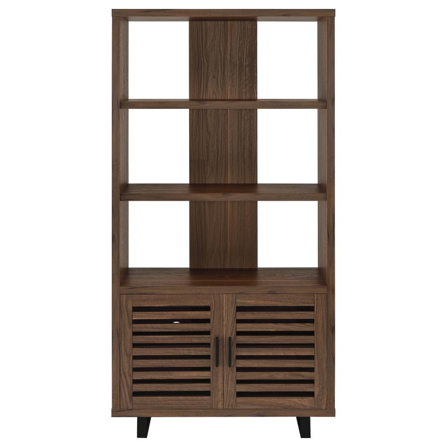 Maddox 71-inch 5-shelf Cabinet Bookcase Walnut